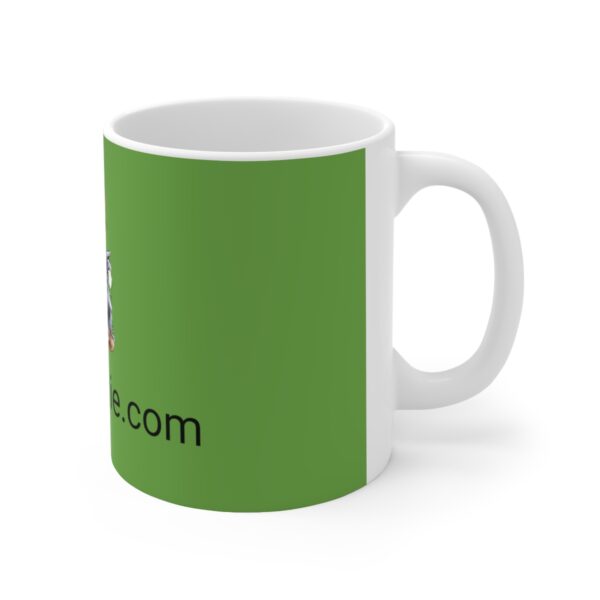 Green Happy Yorkie Ceramic Mug 11oz - Image 3