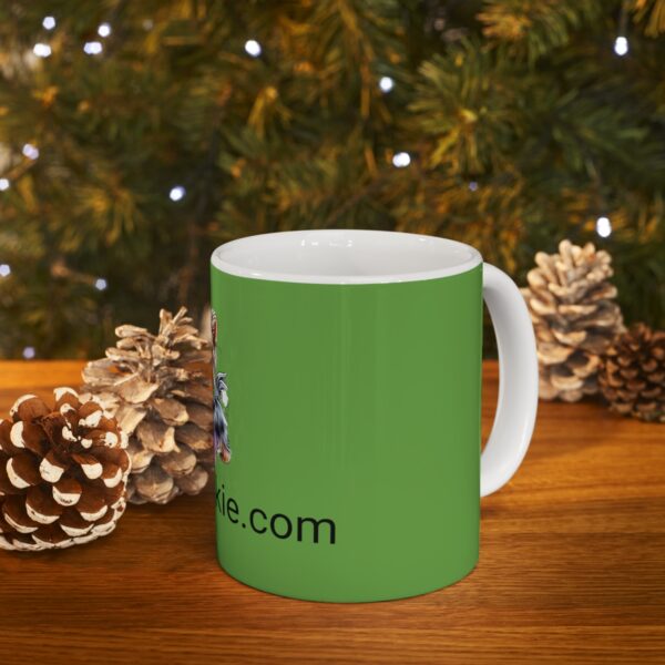 Green Happy Yorkie Ceramic Mug 11oz - Image 9