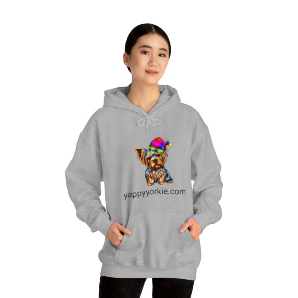 Unisex Heavy Blend™ Christmas Yorkie Grey Hooded Sweatshirt - Image 5