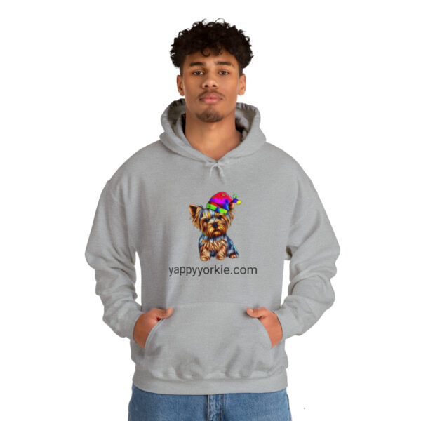 Unisex Heavy Blend™ Christmas Yorkie Grey Hooded Sweatshirt - Image 6