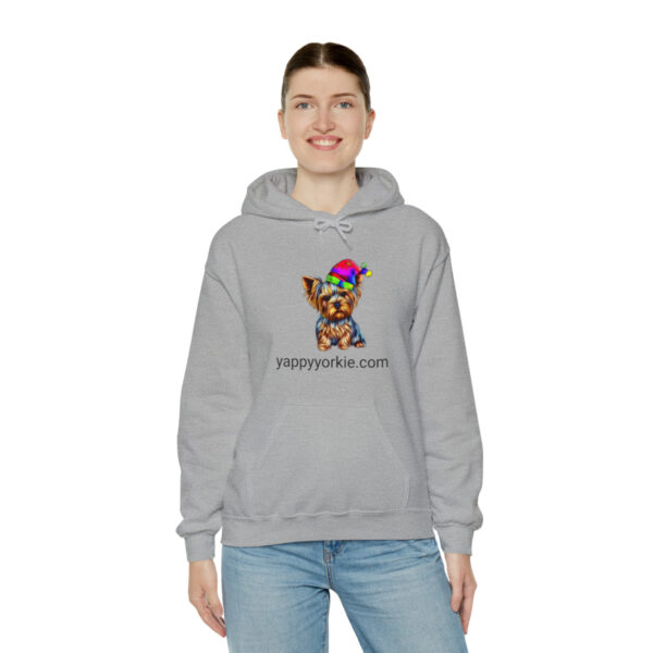 Unisex Heavy Blend™ Christmas Yorkie Grey Hooded Sweatshirt - Image 7