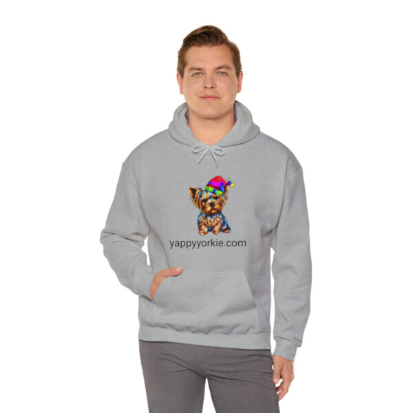 Unisex Heavy Blend™ Christmas Yorkie Grey Hooded Sweatshirt - Image 8