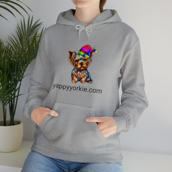 Unisex Heavy Blend™ Christmas Yorkie Grey Hooded Sweatshirt - Image 9