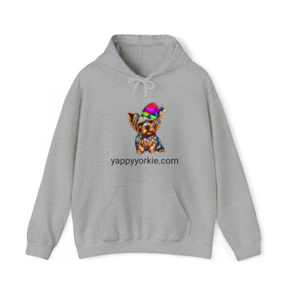 Unisex Heavy Blend™ Christmas Yorkie Grey Hooded Sweatshirt