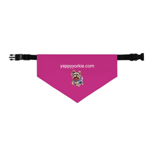 Happy Yorkie Bandana Collar Pink