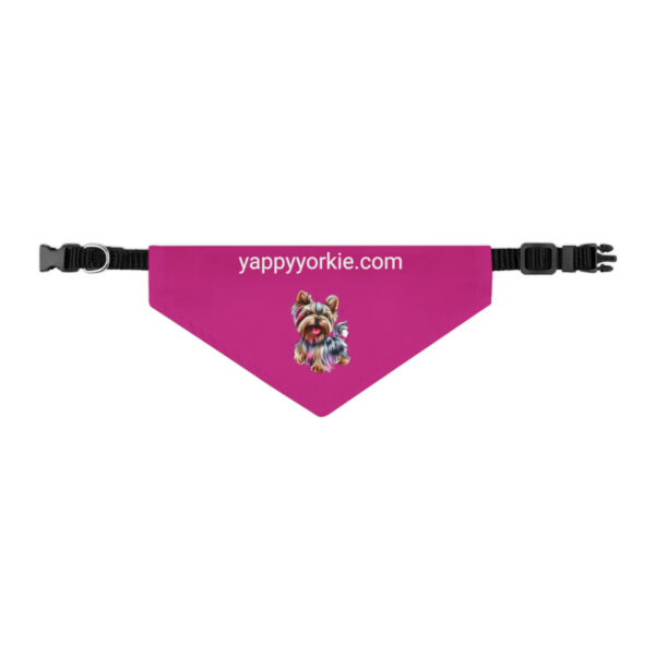 Happy Yorkie Bandana Collar Pink - Image 3