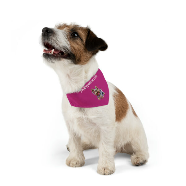 Happy Yorkie Bandana Collar Pink - Image 4