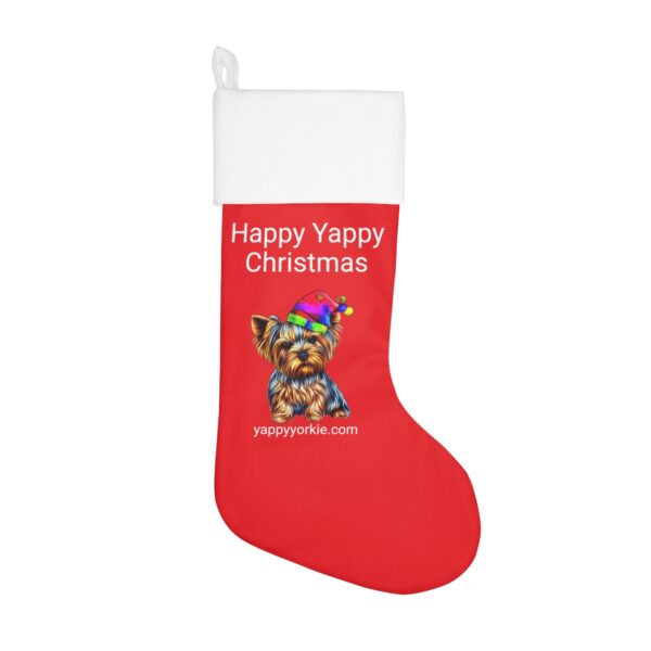 Red Yorkie Christmas Stocking