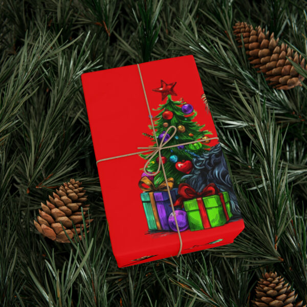 Yorkie Christmas Wrapping Papers - Red - Image 5