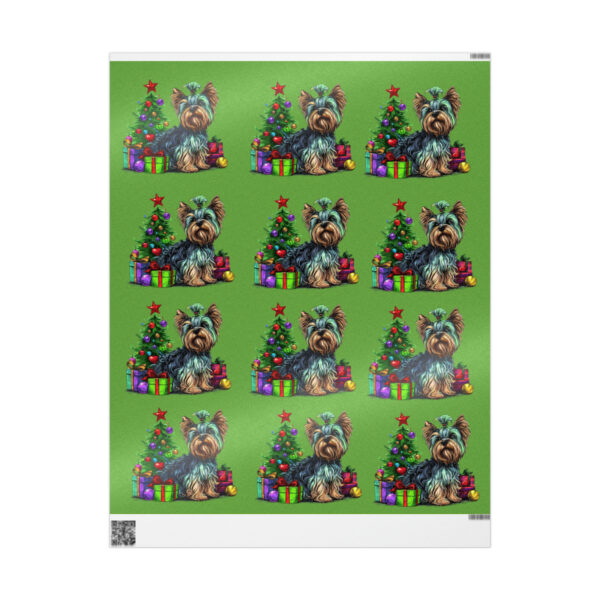 Yorkie Christmas Wrapping Papers - Green