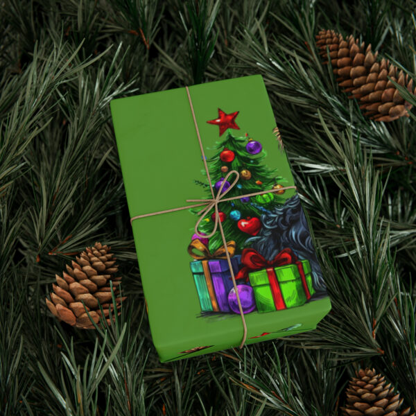 Yorkie Christmas Wrapping Papers - Green - Image 5