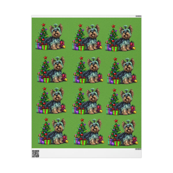 Yorkie Christmas Wrapping Papers - Green - Image 7