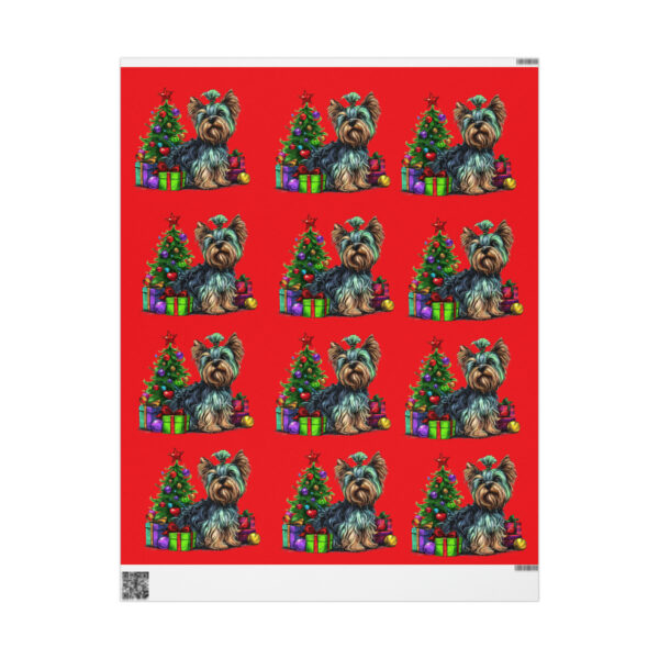 Yorkie Christmas Wrapping Papers - Red - Image 7