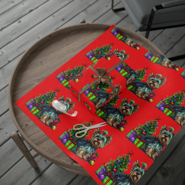 Yorkie Christmas Wrapping Papers - Red - Image 10