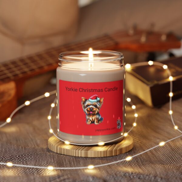 Scented Soy Yorkie Chistmas Candle, 9oz - Image 3