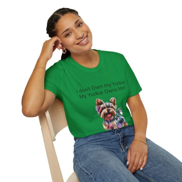 Unisex Softstyle My Yorkie Owns Me T-Shirt - Image 58