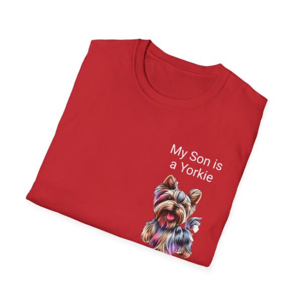 Unisex Softstyle My Son is a Yorkie T-Shirt - Image 4