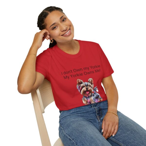 Unisex Softstyle My Yorkie Owns Me T-Shirt - Image 94