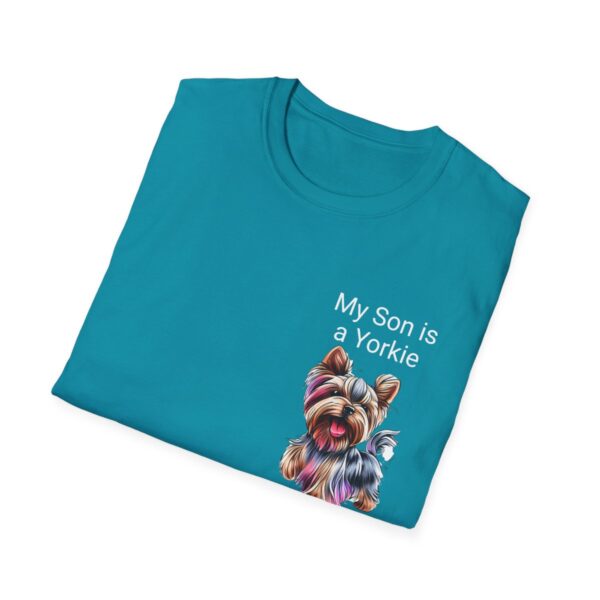 Unisex Softstyle My Son is a Yorkie T-Shirt - Image 64