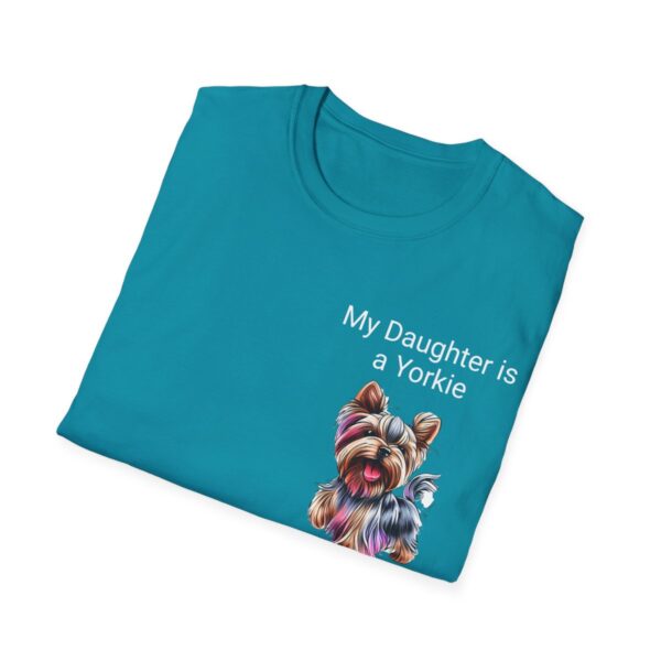 Unisex Softstyle My Daughter is a Yorkie T-Shirt - Image 52