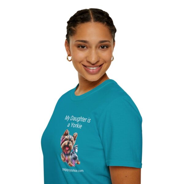 Unisex Softstyle My Daughter is a Yorkie T-Shirt - Image 57