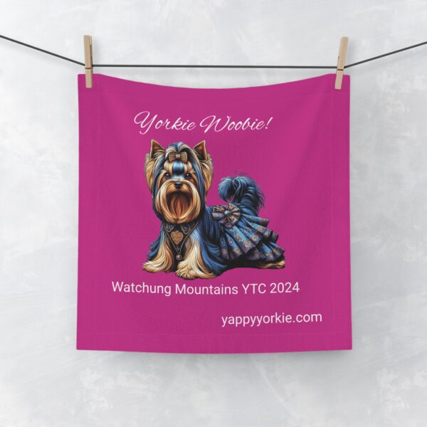 2025 Watchung Mountains Yorkshire Terrier Club 13' X 13" Yorkie Woobie Pink - Image 3