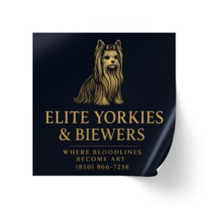 Elite Yorkies & Biewers Square Sticker Rolls — 1 X1