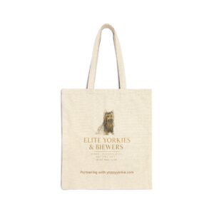 Yorkie & Biewer Canvas Tote Bag — 'Elite Yorkies & Biewers' Dog Lover Market Tote