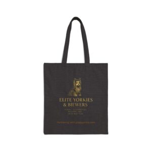 Yorkie & Biewer Canvas Tote Bag Black — 'Elite Yorkies & Biewers' Dog Lover Market Tote