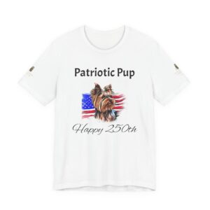 Patriotic Pup Tee - Yorkie with American Flag "250th"